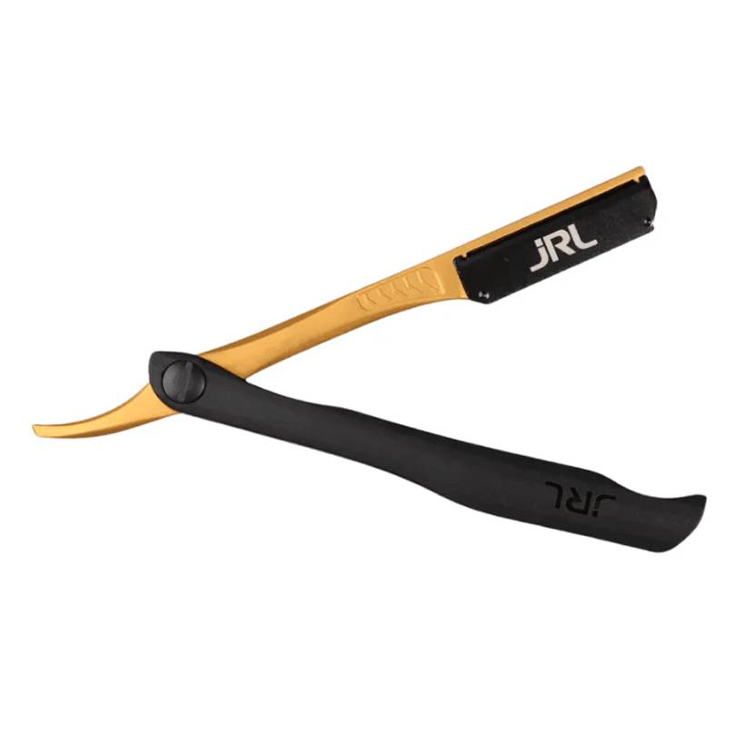 Магнитная бритва с прямым лезвием JRL черный-золотой