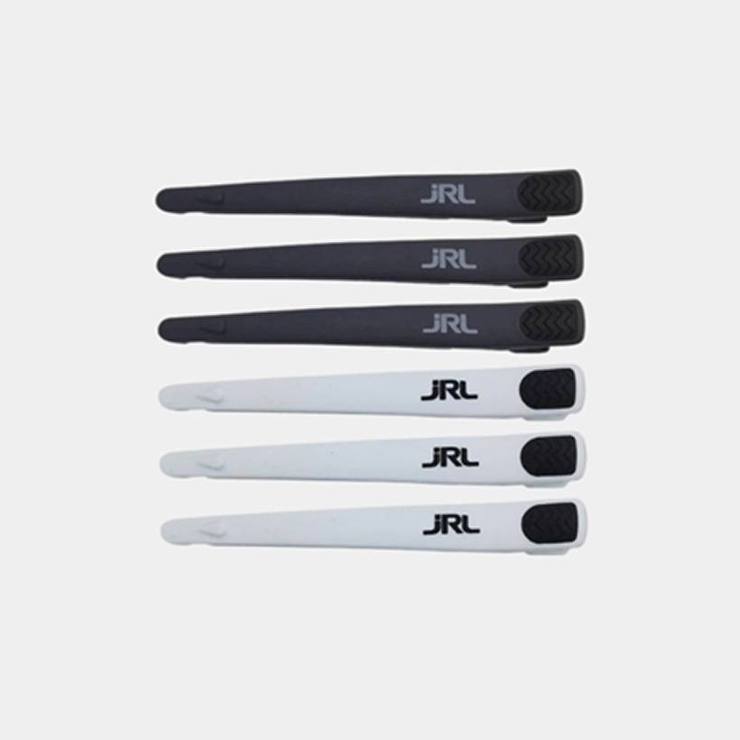 Зажимы для волос JRL (чёрно-белые) 6 шт.
